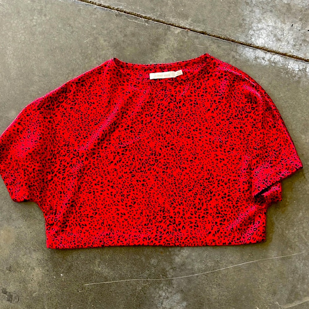 Bishop and young cheetah silk top